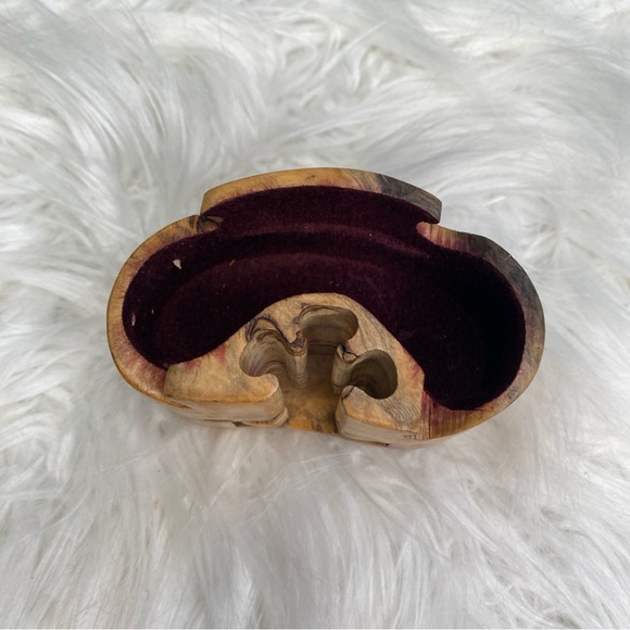 Vintage Richard Rothbard Signed Raw Burlwood Puzzle Box Felt Lined Incomplete - Picture 4 of 11